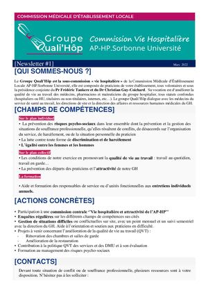 ???? Groupe Quali'höp Newsletter 1