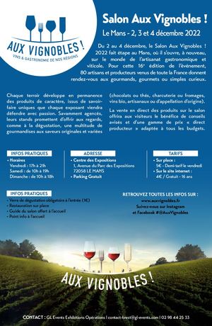 Guide du salon Vins & Gastronomie du Mans
