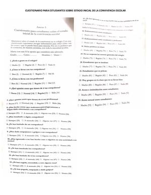 Convivencia Escolar Cuestionario