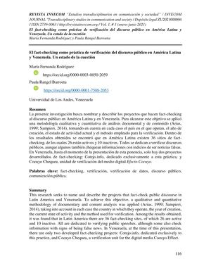 Art 6 El Fact Checking Como Práctica De Verificación Del Discurso Público
