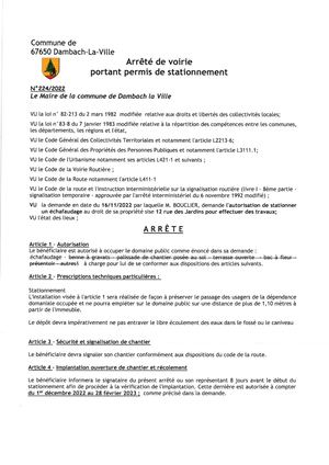 Arrêté N°224 2022