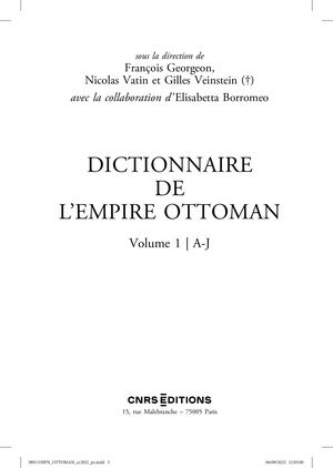 Dictionnaire Empire Ottoman