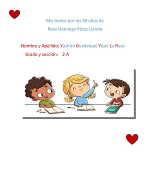 Mis Textos Por Los 58 Años De Rosa Perez Liendo