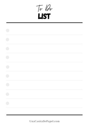 To Do List - Una Casita De Papel