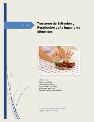 Trastorno Por Evitacion O Restriccion De Ingesta (Cartel)
