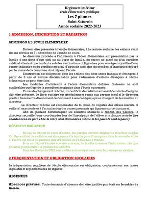 Règlement Intérieur 2022 2023