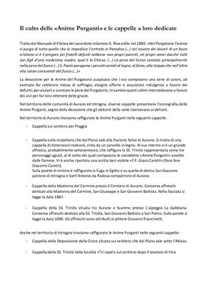 Il culto delle "Anime Purganti" e le cappelle a loro dedicate