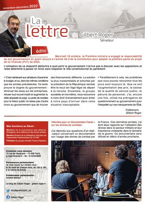 Lettre Gilbert Roger (Nov-Dec 2022)