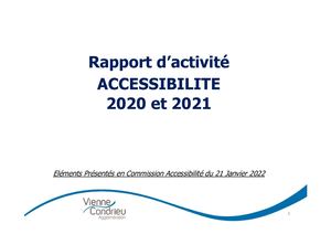 Rapport d'activités Accessibilité 2020 2021
