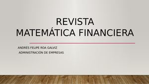 Matematica Financiera