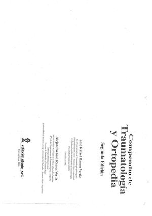 Compendio De Traumatologia Y Ortopedia, Jose Rafael Ramos Vertiz