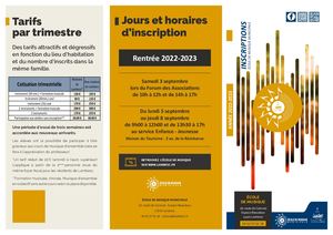 Ecole de Musique - Dépliant 2022-2023 - Ville de Lambesc