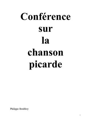 04. Grande conférence sur la chanson picarde