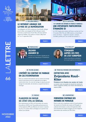 Lettre des notaires de France dans le monde n°66