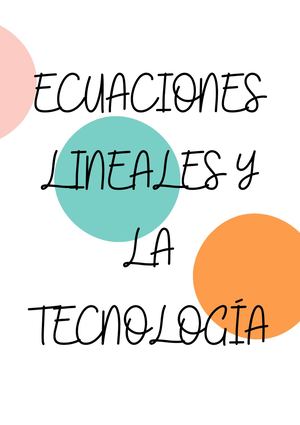 Ecuaciones Lineales Y La Tecnología