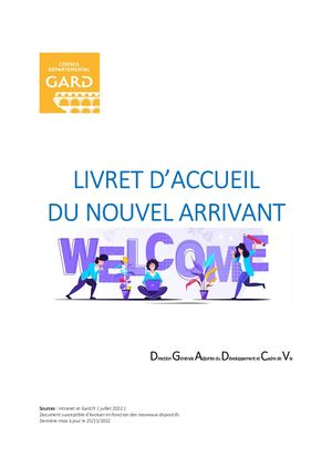 Livret D'accueil Nouvel Arrivant