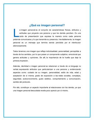 Qué Es Imagen Personal