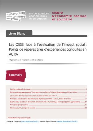 Livre blanc - Les OESS* face à l’évaluation de l’impact social