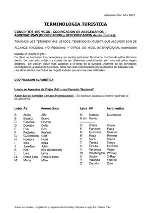 Terminología Turística - Codificación y Decodificación