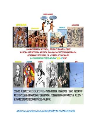 Listado de direcciones/enlaces (URLs), para acceder a importante información histórica relacionada con la Insurrección Cívico-Militar del 27 de Noviembre de 1992 (27N), y con sus antecedentes socio-histórico-políticos.