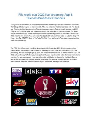Fifa World Cup 2022 Live Streaming App & Tv Channels [Apkallworld]