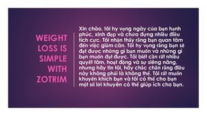 GIẢM CÂN ĐƠN GIẢN VỚI ZOTRIM