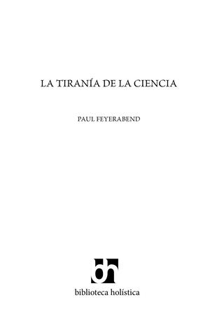 La tiranía de la ciencia