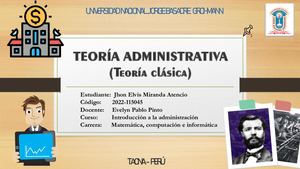 TEORÍA ADMINISTRATIVA (Teoría clásica)