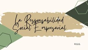 La Responsabilidad Social Empresarial