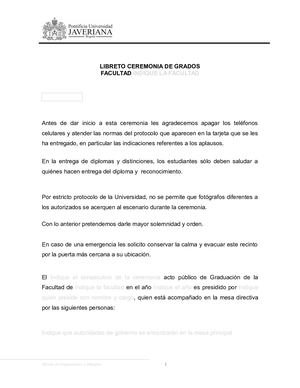 Libreto Ceremonia De Grado