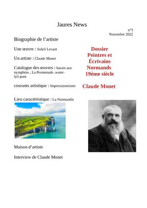 Claude Monet Peintre Normans