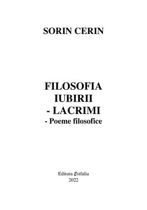 Filosofia Iubirii - Lacrimi _ Poeme filosofice de Sorin Cerin