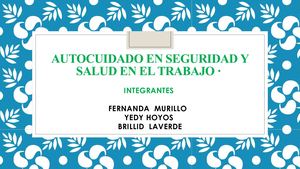 Diapositivas Stt Autocuidado En Seguridad Y Salud En El Trabajo
