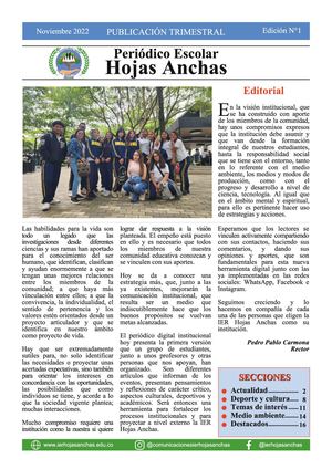 Periódico Escolar Hojas Anchas (1a Ed.)