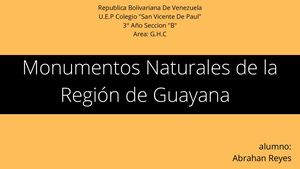 Monumentos Naturales De La Región Guayana