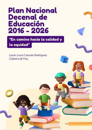 Plan Nacional Decenal De Educacion 2016 2026