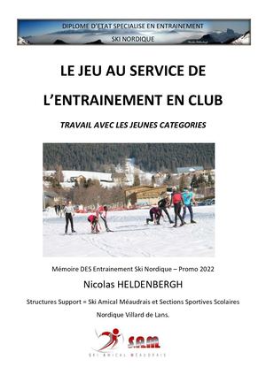Mémoire DE2 Ski Nicolas Heldenbergh