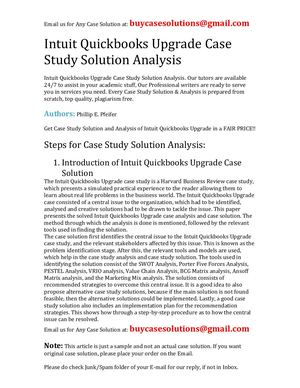 Intuit Quickbooks Upgrade Case Study Solution Analysis