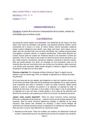 Educacion Civica Cpem 70 Trabajo Práctico