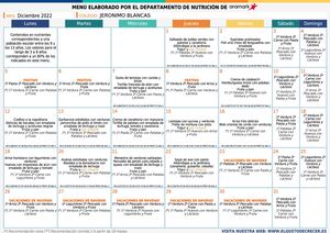 MENUS DICIEMBRE 2022