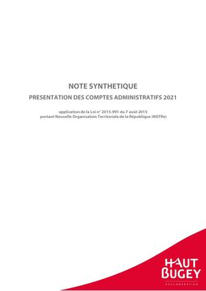Note Synthetique Ca 2021 V31052022