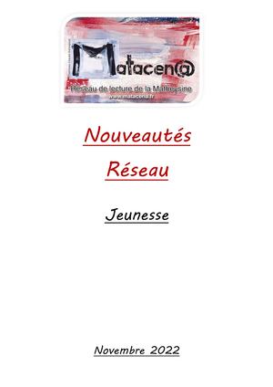 Nouveautés Réseau Jeunesse Novembre 2022