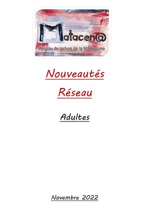 Nouveautés Réseau Adultes Novembre 2022