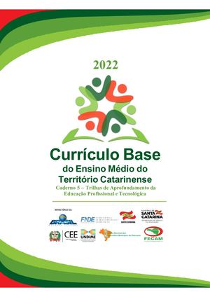 Caderno 5 . Currículo Base do Ensino Médio de Santa Catarina - Parte 1