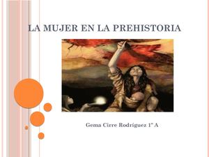 La Mujer En La Prehistoria Gema Cirre