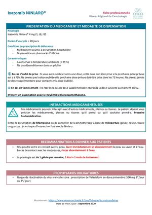 NINLARO Fiche Pro