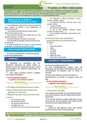 XELIRI Capecitabine Irinotecan Fiche Patient