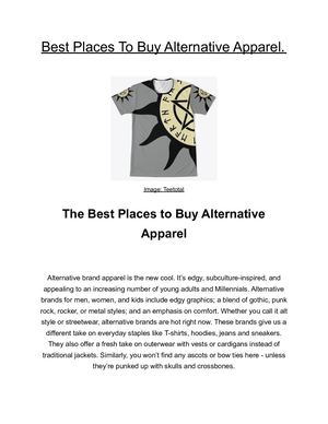 Best Places To Buy Alternative Apparel