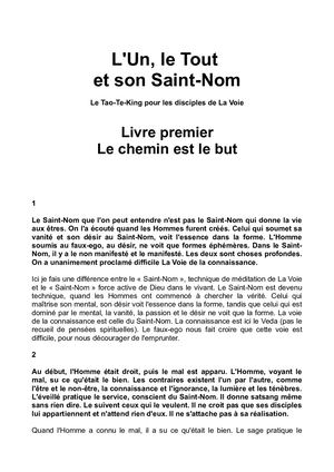 Le Tao Te King Des Disciples