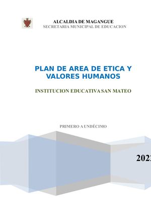PLAN DE ÁREA ÉTICA 2 022